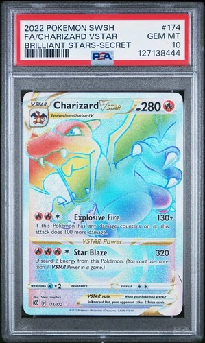 2022 POKEMON SWORD & SHIELD BRILLIANT STARS #174 FULL ART/CHARIZARD VSTAR PSA 10