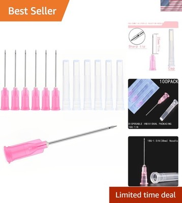 High-Quality 100Pack 18Ga 1Inch Disposable Needles for Industrial Applications