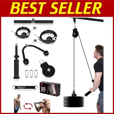 Portable Fitness Cable Machine with Detachable Handles`