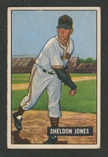 1951 Bowman #199  Sheldon Jones  xxx New York Giants   ~  EX