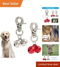 2 PCS Bells for Cat Collars, Silver, Red  Dog Pendant Bells, Pet Jingle Bell...