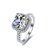 925 Sterling Silver CZ Wedding Engagement Ring Bridal Set