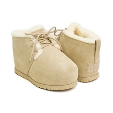 NWOB $200 Original UGG Pumped Lace Up Suede Ankle Boot Beige Size 8 1158261