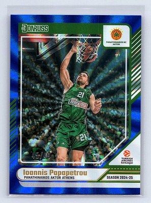 Ioannis Papapetrou 2024-25 Donruss EuroLeague #51 Holo Blue Laser #/49