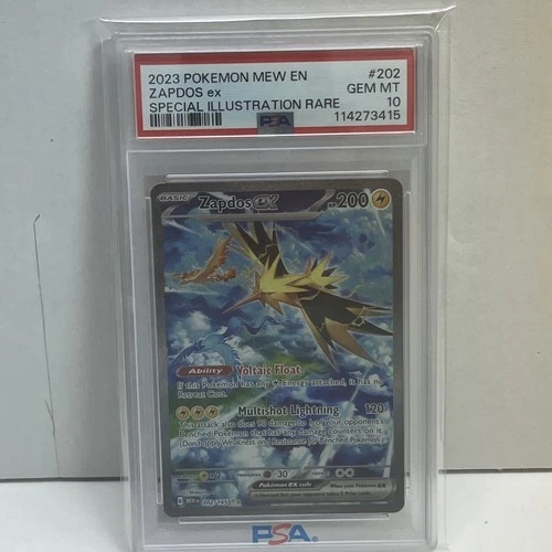 ZAPDOS EX 2023 POKEMON 151 SPECIAL ILLUSTRATION RARE #202 PSA 10