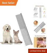 Lightweight Grooming Comb for Dogs & Cats – Removes Tangles, 8 Inch Metal Design