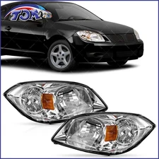 Pair Halogen Headlight LF & RH Set For 05-10 Chevrolet Cobalt 07-09 Pontiac G5