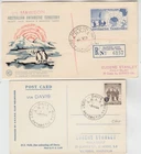 AUSTRALIA ANTARCTIC TERRITORY 1959/64 FDC/card with MAWSON & DAVIS cd