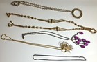 Vintage Lot 5 SARAH CO  Gold Silver Bead  Dangle Rhinestone Pendant Necklaces — photo 4
