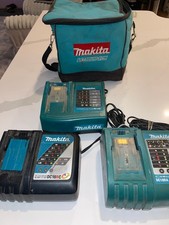 308 MAKITA 3 QTY MODELS DC18SC DC18RC DC18RA w/SOFT CASE BATTERY CHARGERS