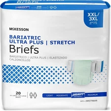 McKesson Ultra Plus Stretch Adult Unisex Diapers, Heavy Absorb, XXL/3XL, 20 Ct