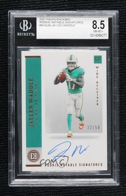 2021 Encased Rookie Notable Signatures 32/50 Jaylen Waddle BGS 8.5 Auto RC 0rd2