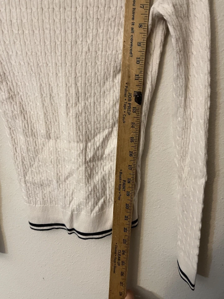 Suéter Tommy Hilfiger Mujer Cuello en V Tejido Talla XS Blanco Tenis Foto 4 de 4