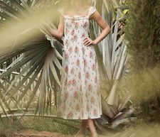 NEW DÔEN Clea Dress Rose Petit Bouquet de Chamonix Floral Size M