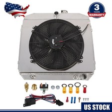 For 1955-1957 Chevy Block V8 Bel Air 3 Row Aluminum Radiatorfan Shroudrelay
