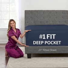 King Fitted Sheet Deep Pocket 21 Inch Super Extra Deep Pocket King Size