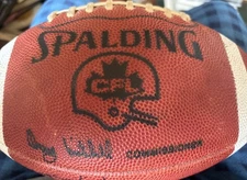 CFL Football Spalding J5V  BALL 1980's DOUG MITCHELL Commisioner  SIGNED #85