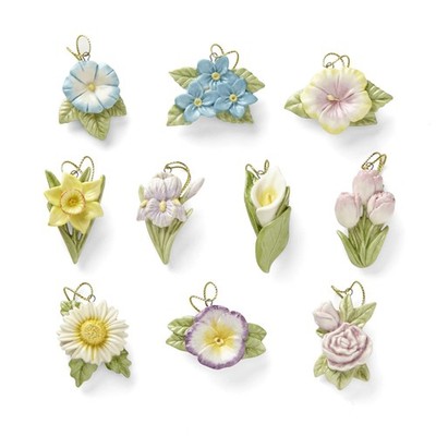Lenox Celebrate Flowers 10-Piece Ornament Set, 0.50 LB, Multi