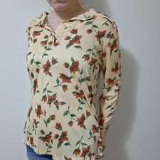 Vintage 70s JCPenney Floral Dagger Collar Polyester M