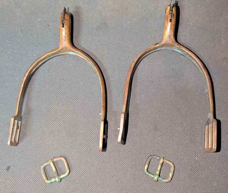 Model 1902 Brass Cavalry Enlisted Spurs Marked 1904 Rock Island Arsenal
