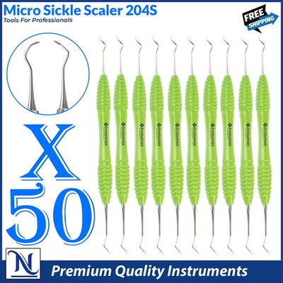 #ad Dental Sickle Scaler 204S – Posterior Hygiene Scaler Silicone Green Handle $186.25