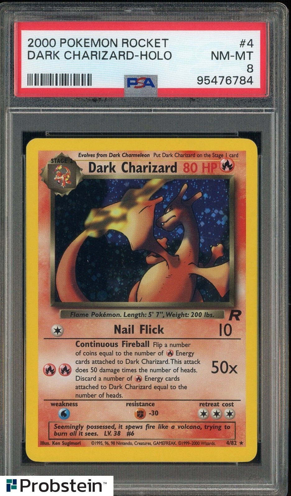 2000 Pokemon Rocket #4 Dark Charizard Holo PSA 8 NM-MT