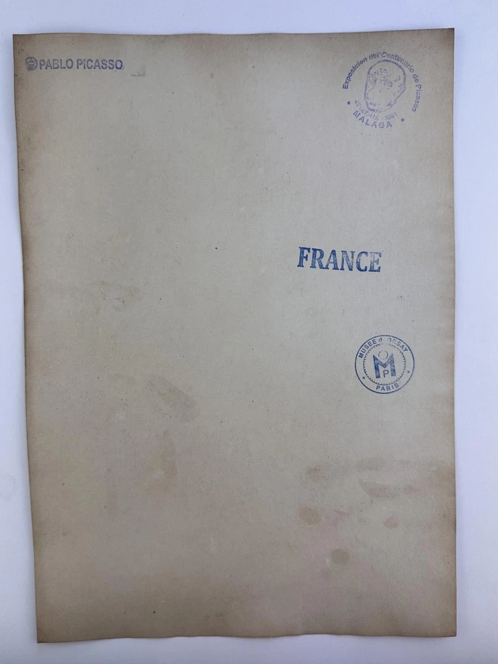 Pintura artística Pablo Picasso certificado de autenticidad dibujo original papel vintage firmado Foto 2 de 3