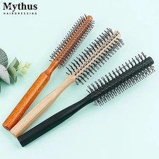 Round Hair Brush Curling Roller Hairbrush Small Wood Brush Unisex Styling Brush