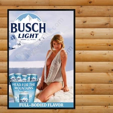 Head For The Mountains B Light Beer Poster 16x24 Vintage Style Bar Mancave Decor