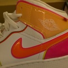 Jordan Air Jordan 1 Mid Top Leather Colorblock Sneaker White Orange Pink — photo 4
