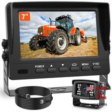 1080P Wired Backup Camera System for Tractors and Farm Trucks   7" HD Monitor
