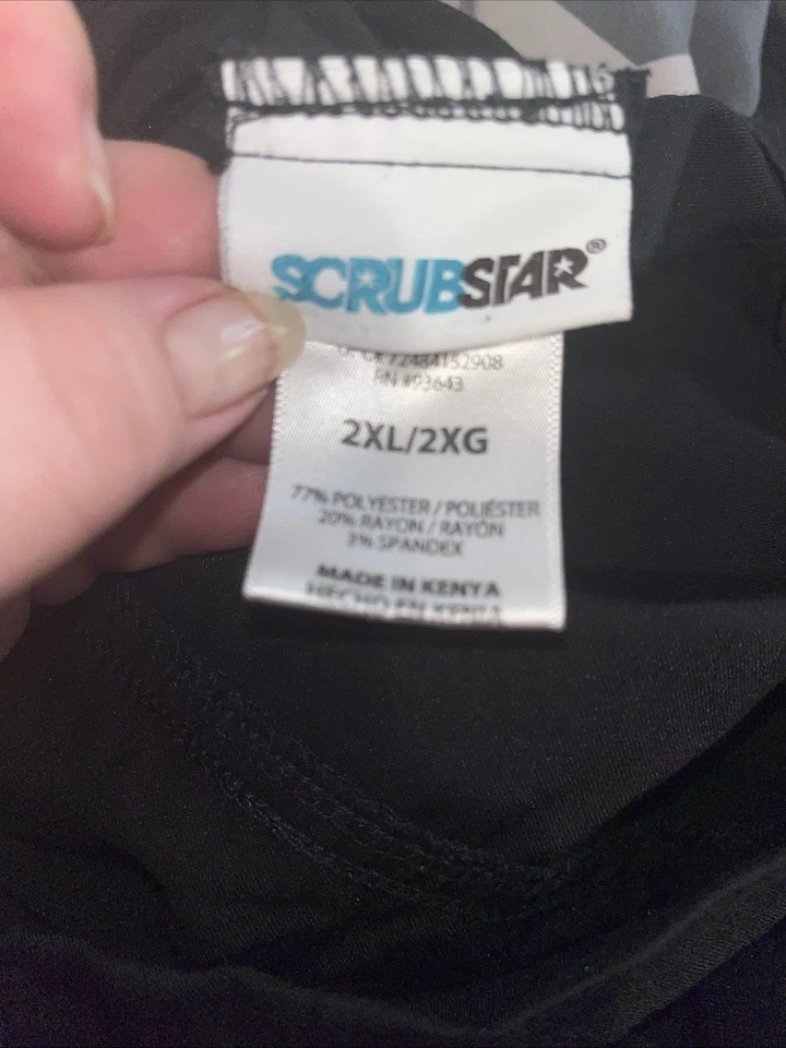 Pantalones Médicos ScrubStar Scrub Star Para Mujer Negros Talla Grande Para Mujer 2XL Exfoliantes Foto 4 de 4