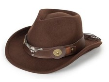 Western-Cowboy-Hat Classic Cowgirl-Hat for Kids Boys 4-8 Years Brown--style1