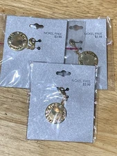 Live Laugh Love Charm Pendant Gold Tone Handbag Keychain Backpack Lot Of 3
