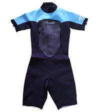 Bare Ignite Women's 6 2mm Shorty Blue/Black Neoprene Powerstretch Wetsuit EUC