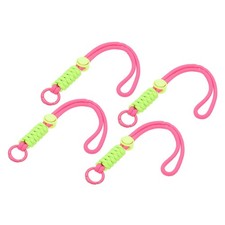 4Pcs Paracord Lanyard Keychain with Spring Ring Rose Red Light Green