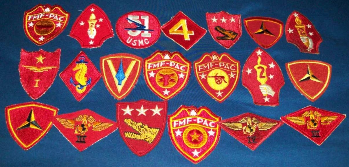 Large Lot Of Original Embroidered Ww2 Misc. Usmc Patches (1 Glows)