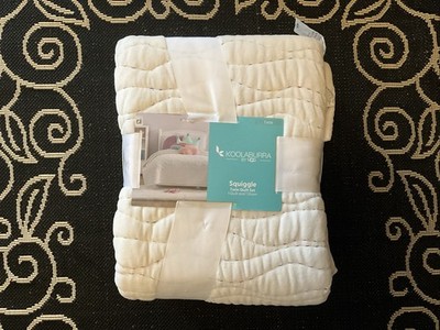 2 pc Koolaburra By UGG White & Multicolor Squiggl Twin Quilt & Sham Set $140 NIP