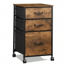 3Drawer Mobile File Cabinet Rolling Printer Stand Fabric Office A4 Letter Size