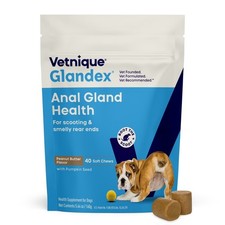 Anal Gland  Digestive Health Soft Chews for Dogs, Peanut Butter Flavor, 40