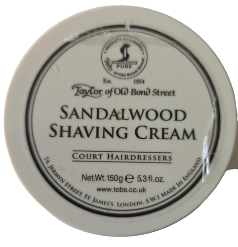 Taylor Of Old Bond Street Sandalwood Shaving Cream Bowl 150g New