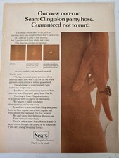 1972 Sears Cling-alon Hosiery Stocking Pantyhose Not To Run legs vintage ad
