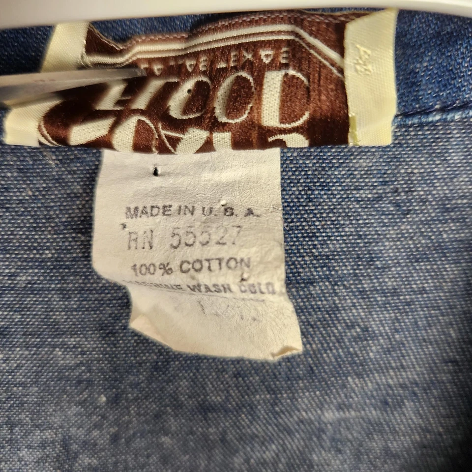 Vintage Noah's Flood Dress Womens Medium Denim Button Front Made USA Western 80s - Image 4 of 4