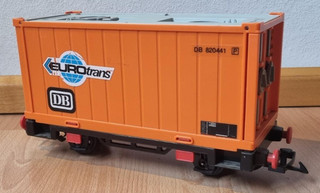 PLAYMOBIL Eisenbahn 4113 orangener Güterwaggon "DB EUROtrans"