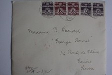 Envelope and letter Denmark to Switzerland with post control Nancy 1943 (50648)