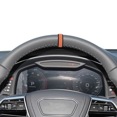 ramuel Car Steering Wheel Center Marker Sticker,Suede Material Orange 