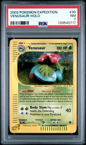 Pokémon TCG Venusaur Expedition Base Set 30/165 Regular Holo Rare PSA 7