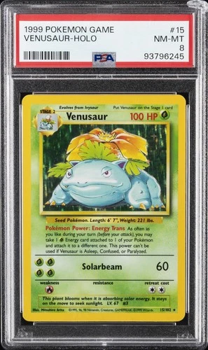 1999 POKEMON GAME #15 VENUSAUR-HOLO PSA 8