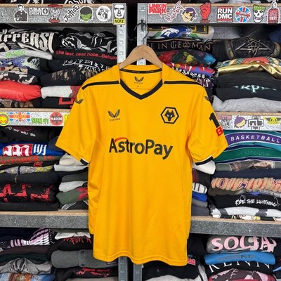 WOLVERHAMPTON 2022 2023 HOME FOOTBALL SHIRT SOCCER JERSEY CASTORE MENS SIZE M