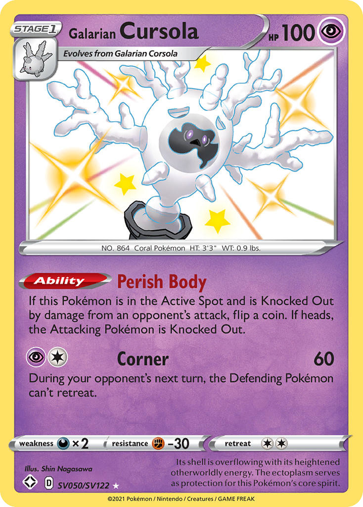 Galarian Cursola SV050/SV122 Shining Fates Shiny Vault Pokemon Holo NM